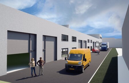 Modern nieuwbouw magazijn met kantoorruimte in Gent